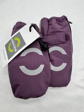 mikk-line Kids Winter Mittens Snow Ski 93016 Purple Gray Reflective One Size